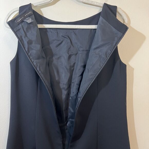 YANSI FUGEL Little Black Dress LBD Sz 8 Lined Sheath Sleeveless Career Occasion - Picture 8 of 9